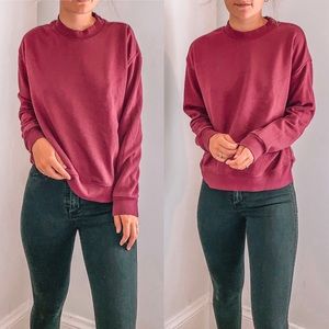 Plum Mock Neck Sweatshirt